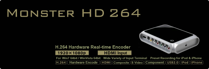 1920x1080p H.264 HD Hardware Realtime Encoder - MonsterHD264